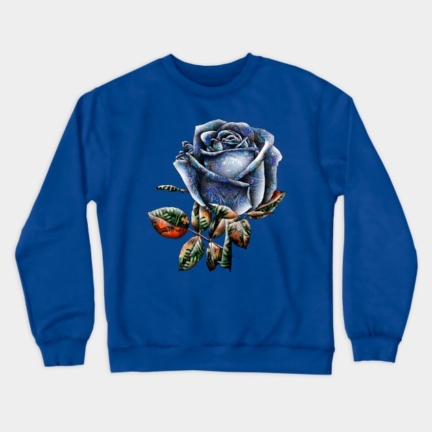 Blue Rose Crewneck Sweatshirt by Zodiart
